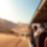 Scenic view of the Abu Dhabi to Dubai bus route showcasing desert landscapes
