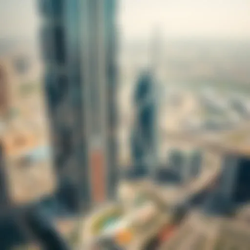 Aerial view of Al Shafar Tower showcasing its modern design