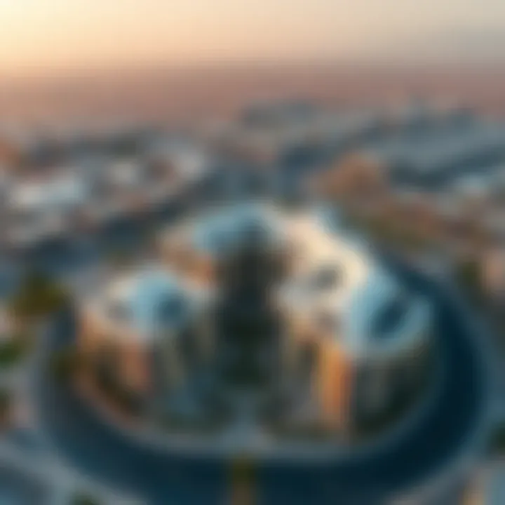Aerial view of Almaya Silicon Oasis showcasing its modern architecture and landscape