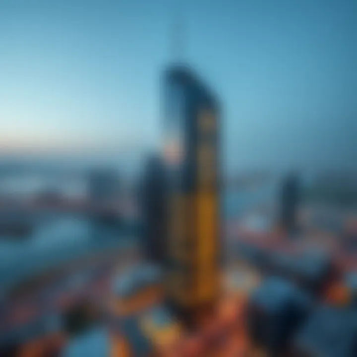 Aerial view highlighting the prime location of Arjaan Office Tower in Dubai