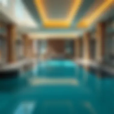 Luxurious amenities offered at Carson Tower such as pool and gym facilities