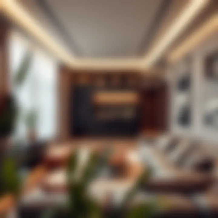 Interior of a stylish studio apartment showcasing modern design