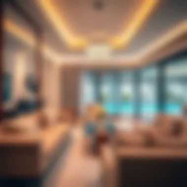 Interior of a modern villa showcasing elegant furnishings and decor.