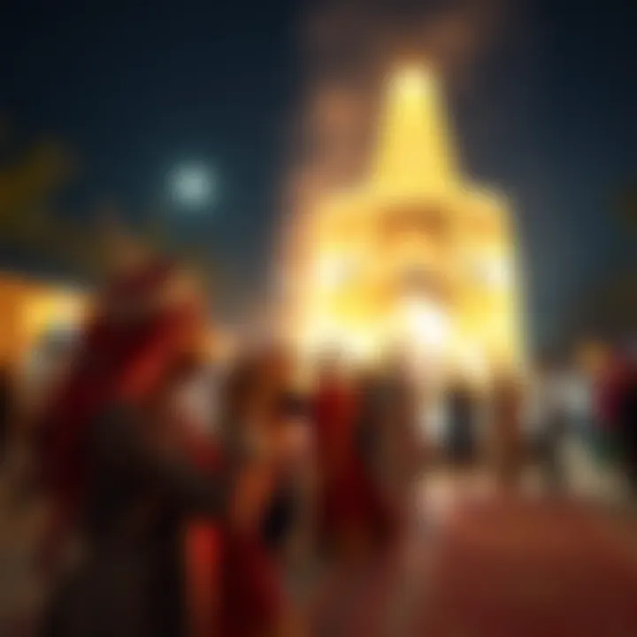 An enchanting cultural performance showcasing traditional Emirati art after sunset