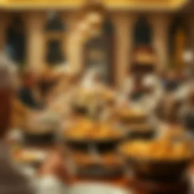 Iftar Feast Celebrating Local Cuisine Traditional Iftar setup showcasing local delicacies