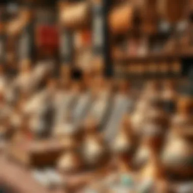 Handmade Crafts from Local Artisans An array of unique handicrafts displayed on a market table