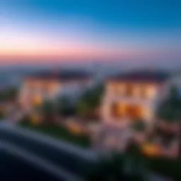 Aerial view showcasing the luxurious villas and serene landscapes of Emirates Hills