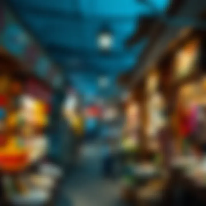 Vibrant local market filled with colorful crafts