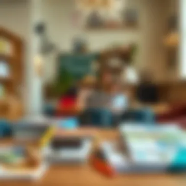 Diverse Educational Resources and Curriculum Diverse curriculum materials displayed on a table