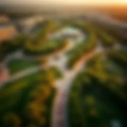 Aerial view of Al Safa 2 Park showcasing its lush greenery and pathways