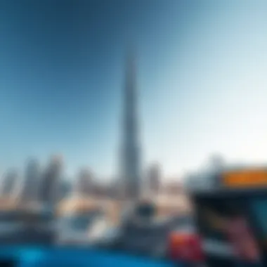 The Burj Khalifa towering over the Dubai skyline