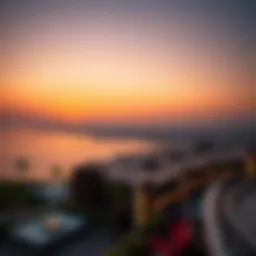 Stunning view of برج النور الشارقة at sunset