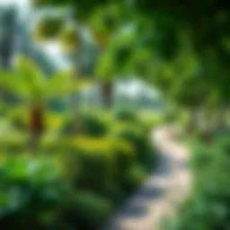 Lush greenery and pathways in Corniche Park