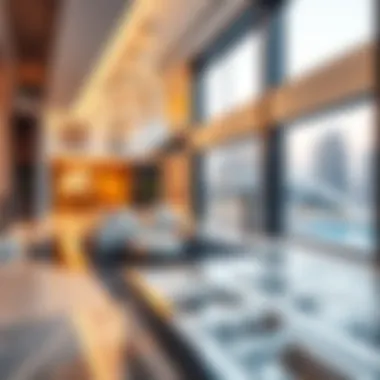 Close-up of a modern floor plan showcasing open living spaces