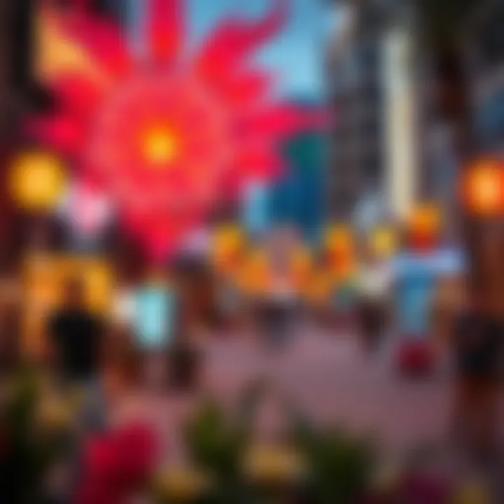 Artistic installations highlighting culture in Dubai City Walk