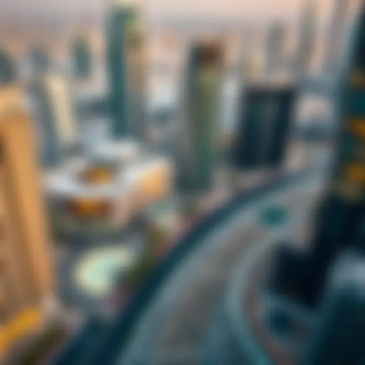 Panoramic view of Dubai City Walk showcasing modern architecture