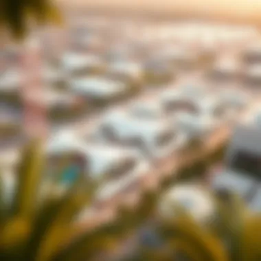 Aerial view of Expo 2020 site showcasing architectural innovations