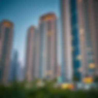 High-rise buildings showcasing modern architecture in Dubai