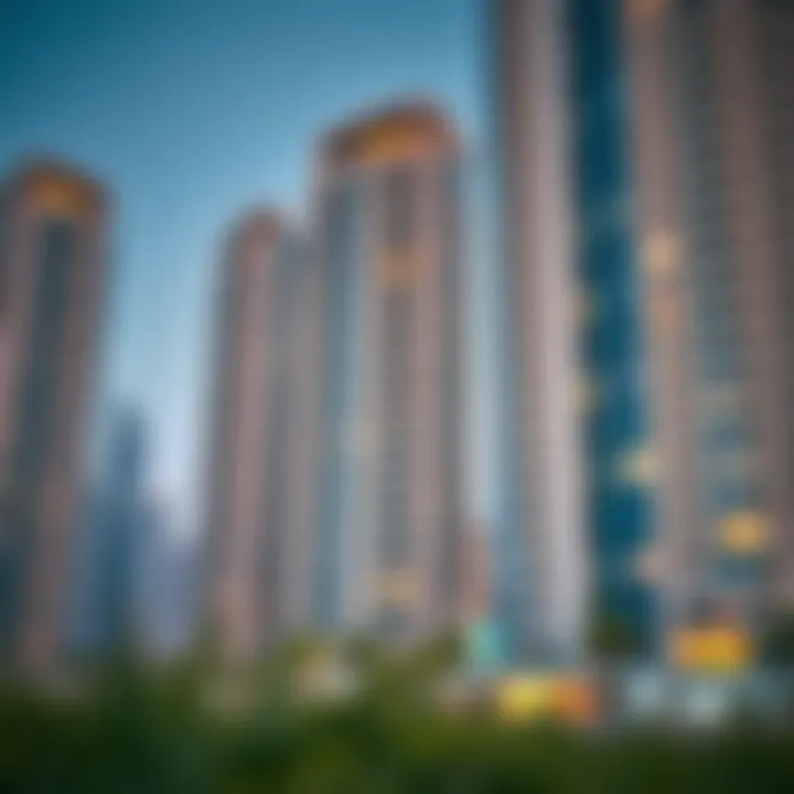 High-rise buildings showcasing modern architecture in Dubai