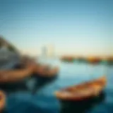 A breathtaking view of Jadaf's waterfront showcasing traditional boats