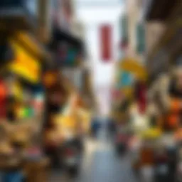 Vibrant street view of Karama market showcasing counterfeit goods