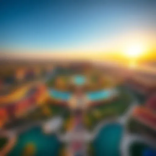 Aerial view showcasing the vibrant landscape of Madinat Khalifa