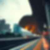 A modern architectural view of Meena Bazaar Metro Station