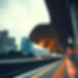 A modern architectural view of Meena Bazaar Metro Station