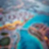 Aerial view of Nakheel International City showcasing its architectural design.