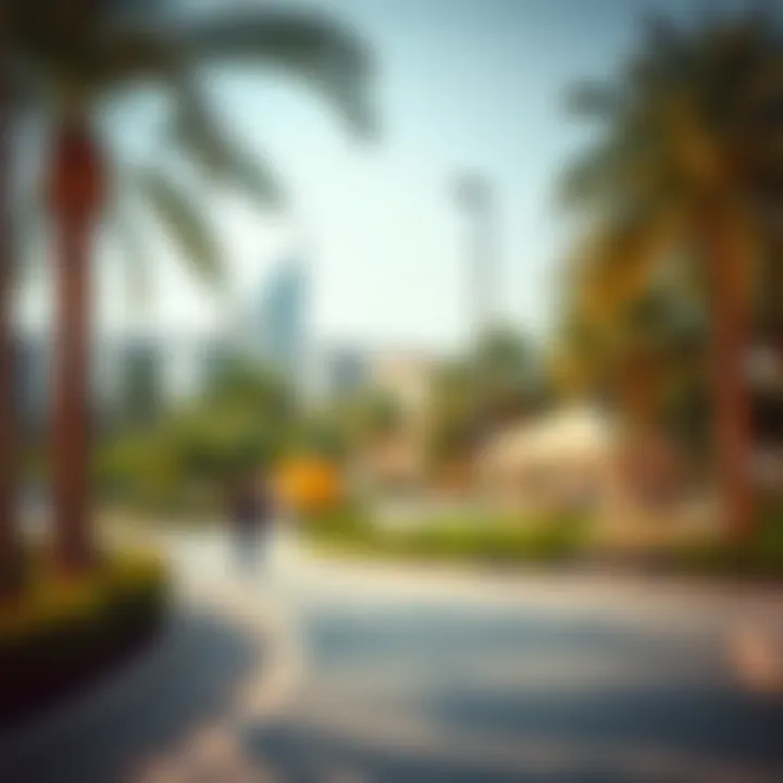 A scenic park area in Nakheel International City enhancing community life.