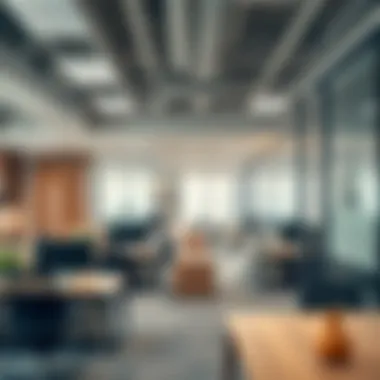 Visual representation of office layout with strategic partitions