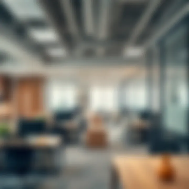 Visual representation of office layout with strategic partitions