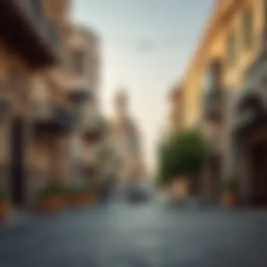Cultural landmarks at Salah Al-Din Street highlighting the area's rich heritage