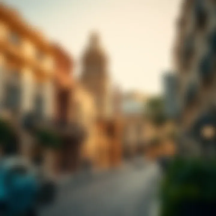 Historic buildings along Salah Al-Din Street reflecting Dubai's architectural evolution