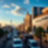 A panoramic view of Salah Al-Din Street showcasing its vibrant urban landscape