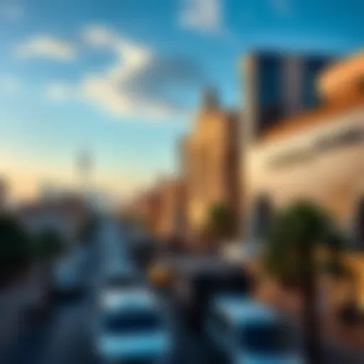 A panoramic view of Salah Al-Din Street showcasing its vibrant urban landscape