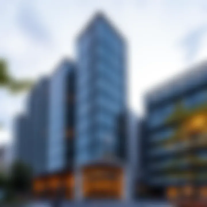 Architectural view of the Sunrise Building showcasing its modern design