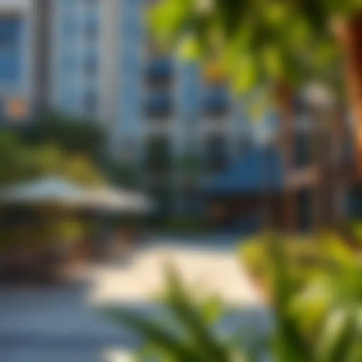 Sunrise Building surrounded by community amenities and green spaces