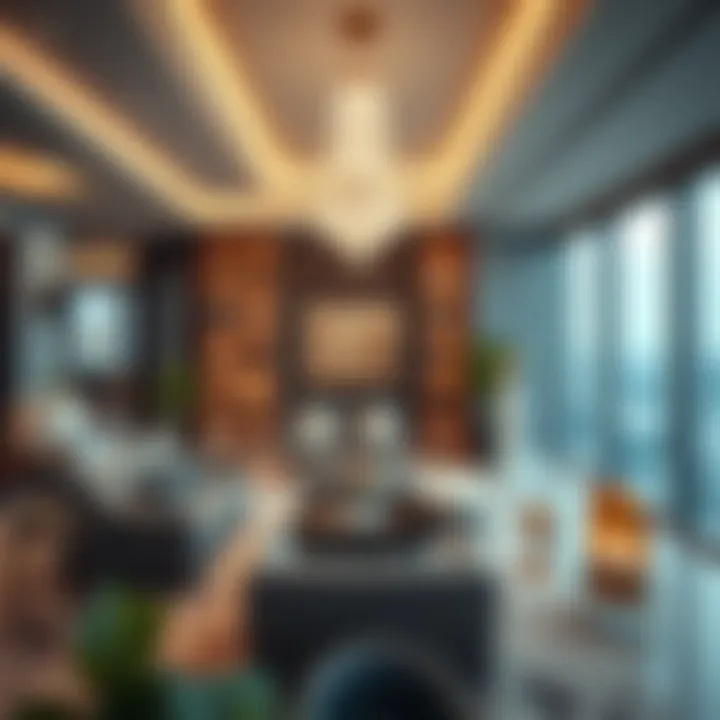 Interior design elements of the Sunrise Building highlighting luxury living