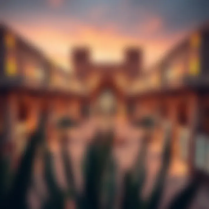 A panoramic view of Souk Al Marfa showcasing its unique architectural design