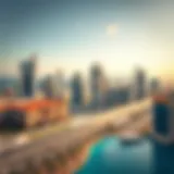 Stunning Skyline of Jumeirah Beach Residence Panoramic view of Jumeirah Beach Residence skyline