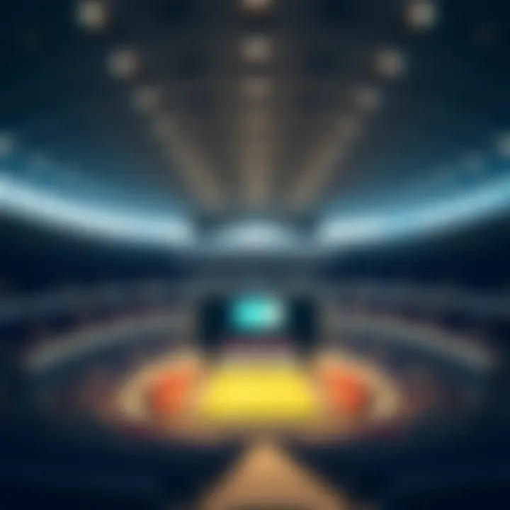 Interior layout of the Etihad Arena highlighting seating and stage areas