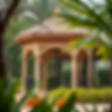 Gazeebo Integration with Nature in Souqat A beautiful gazeebo surrounded by lush greenery in Souqat