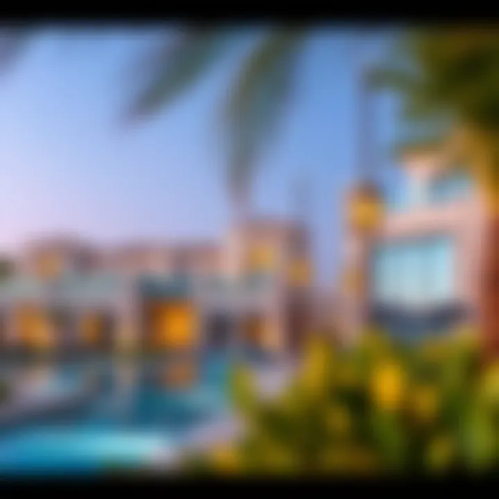 Architectural Elegance of Al Furjan Villas Panoramic view of Al Furjan Villas showcasing the architectural elegance