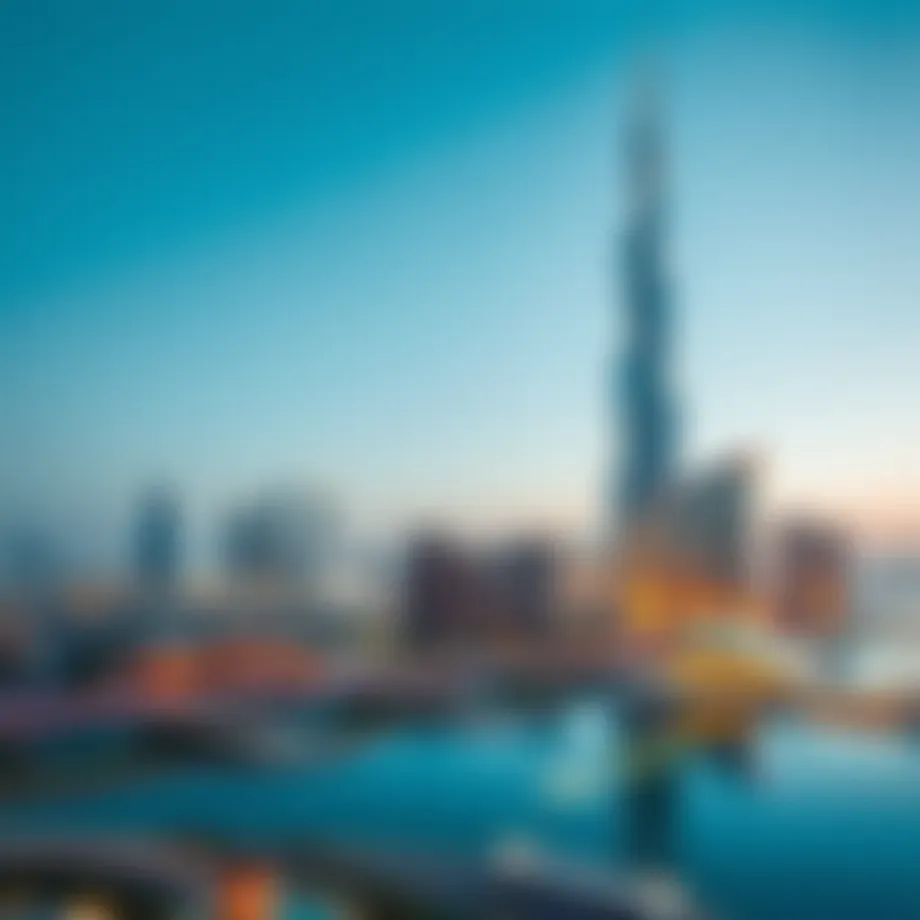 The iconic Burj Khalifa towering over the Dubai skyline