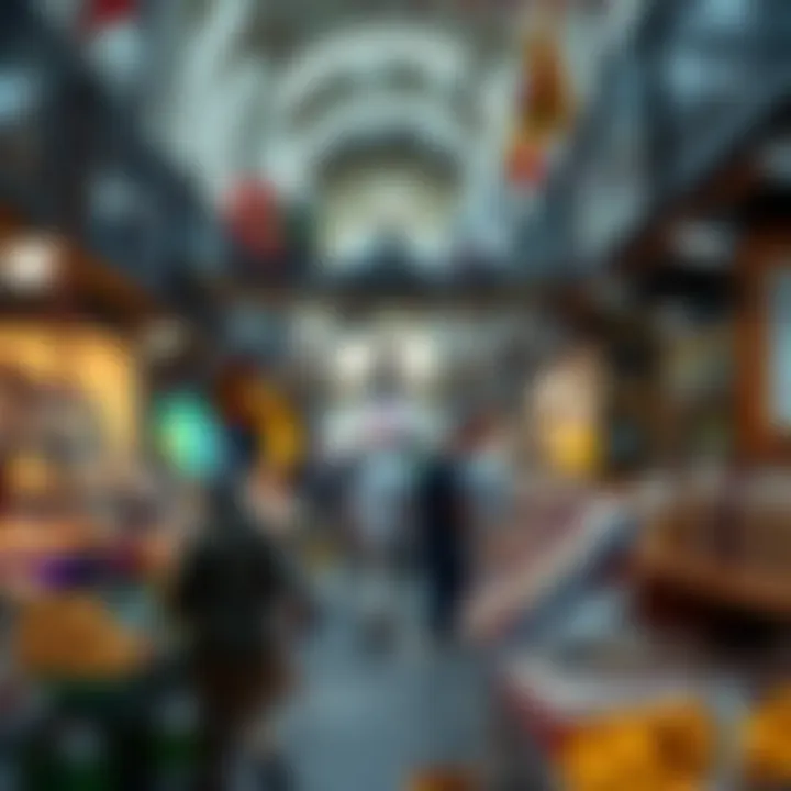 A bustling scene within Naif Market with diverse products on display.