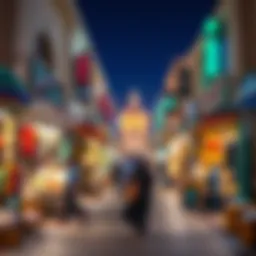 A vibrant view of Naif Market showcasing colorful stalls and local artisans.