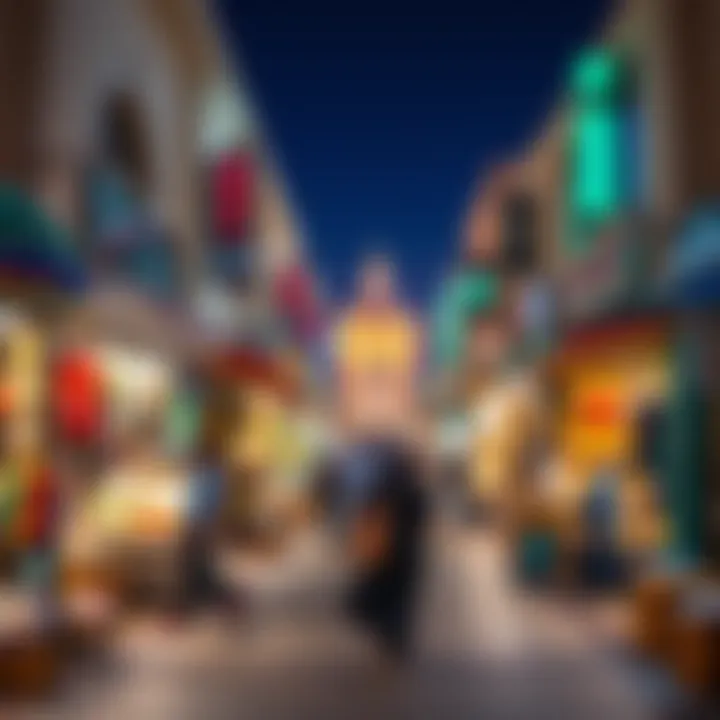 A vibrant view of Naif Market showcasing colorful stalls and local artisans.