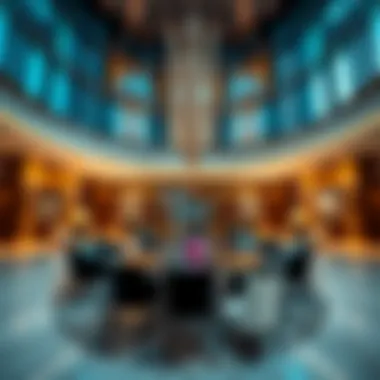 Luxurious interior design of O2 Tower's lobby