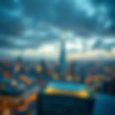 Skyline view from the rooftop of O2 Tower